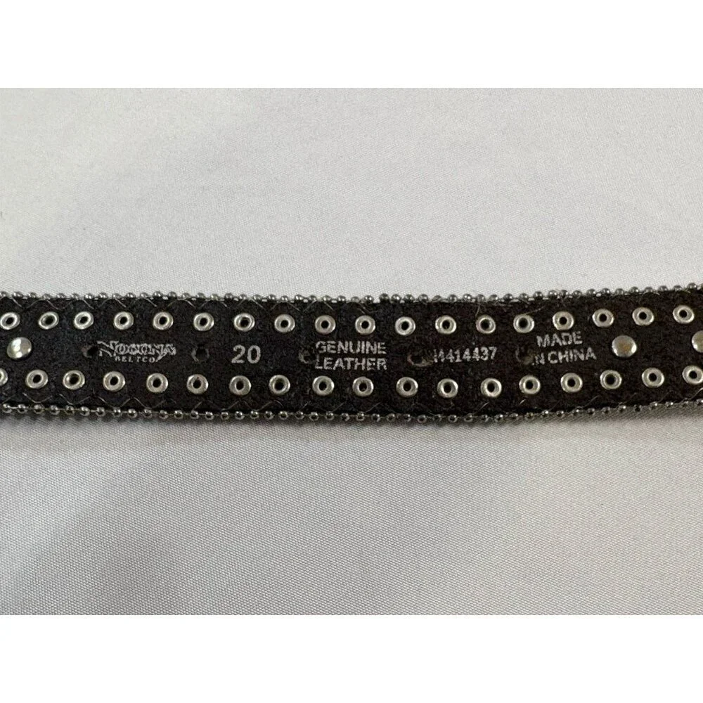 Nocona Belt Co. Girls' Rhinestone Leather Hair-On-Hide Leather Belt - Size 20